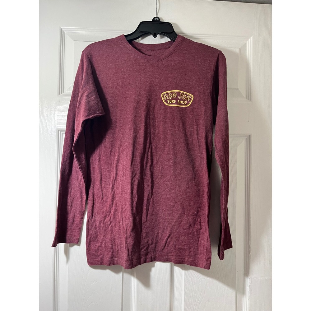 Ron Jon Surf Shop Panama City Beach Long Sleeve Graphic Tee Mens‎ Small Burgundy